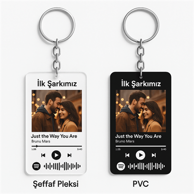 İlk Şarkımız Spotify Anahtarlık - Şeffaf Pleksi & PVC