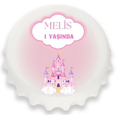 Kişiye Özel 1 Yaş Şato Temalı Açacak Magnet 