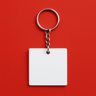 Kişiye Özel Kare PVC Anahtarlık - UV Baskılı, 45x45mm