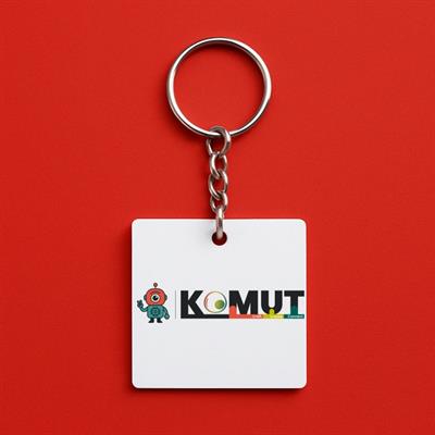 Kişiye Özel Kare PVC Anahtarlık - UV Baskılı, 45x45mm