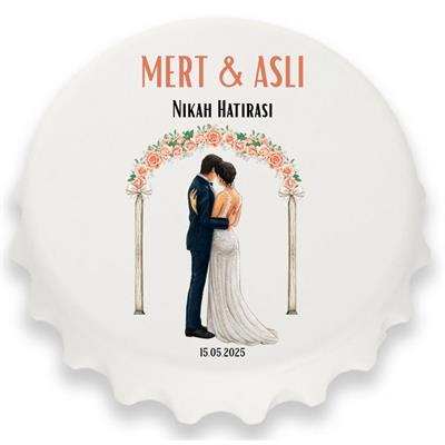 Kişiye Özel Nikah Hatırası Açacak Magnet – Mert & Aslı Tasarımı