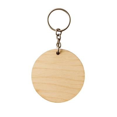 Kişiye Özel UV Baskılı Yuvarlak Ahşap Anahtarlık - 35mm