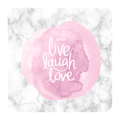 Live Laugh Love Desenli 6lı Ahşap Bardak Altlığı