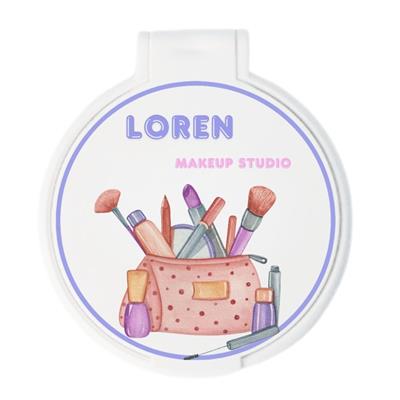 Loren Makeup Studio Temalı Yuvarlak Ayna