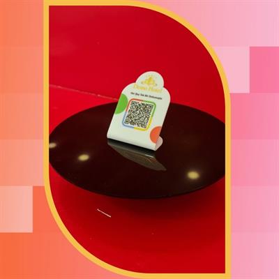 Mini White QR Code Stand - 8x5 cm Desktop QR Code Menu Board