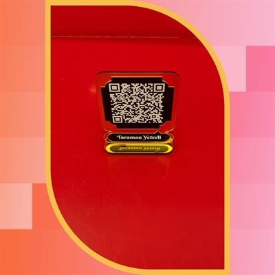 Mini Gold Mirror Plexi QR Code Desktop Stand - 8x5 cm