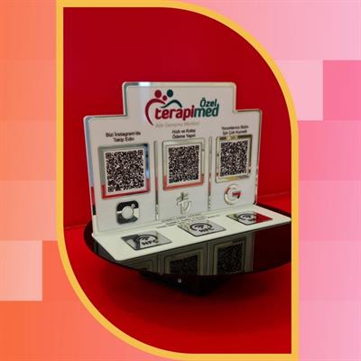 Desktop Social Media & Payment Stand with NFC and QR Code - Special Design for All Sectors