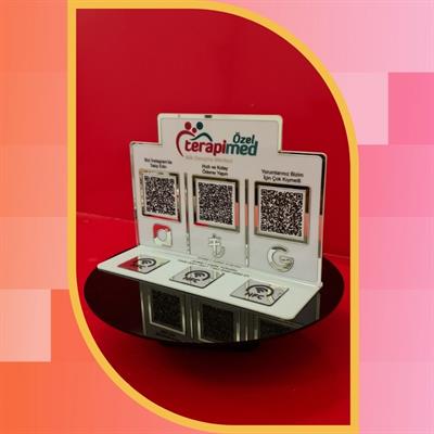 Desktop Social Media & Payment Stand with NFC and QR Code - Special Design for All Sectors
