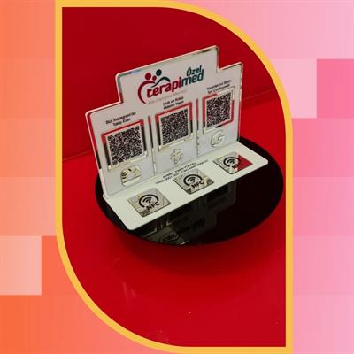 Desktop Social Media & Payment Stand with NFC and QR Code - Special Design for All Sectors