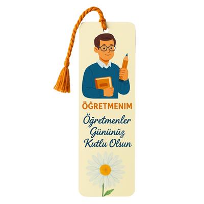Öğretmene Hediye Kitap Ayracı - Kişiye Özel Mesajlı