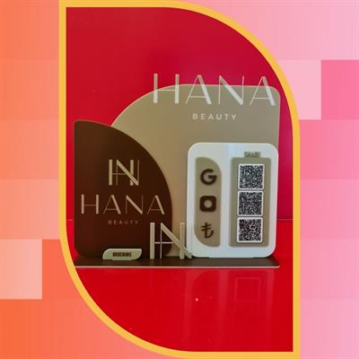 Custom Cut 30x30 cm Plexiglass QR Code Stand and A5 Brochure Holder - Corporate Promotion Board