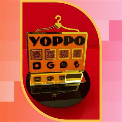 4 QR Code and Payment Terminal in Specially Cut Hanger Form - 3D Embossed