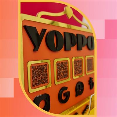 4 QR Code and Payment Terminal in Specially Cut Hanger Form - 3D Embossed