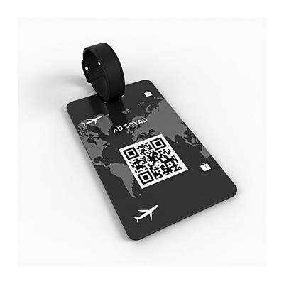 QR Kodlu PVC Valiz Etiketi - Haritalı Valiz Kartı