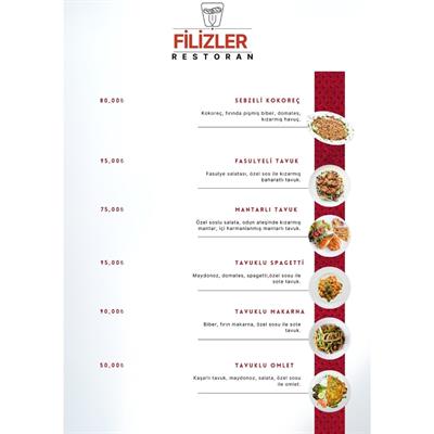 Sıcak Tabaklar Menüsü A3 - PVC Çift Taraflı Baskı