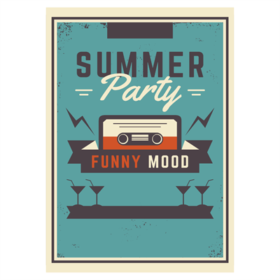 Summer Party Funny Mood Yaz Temalı Retro Ahşap Tablo