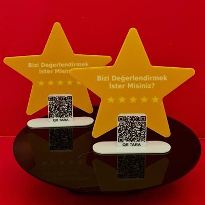 Star Form Google Review QR Stand - Plexiglass Review Board