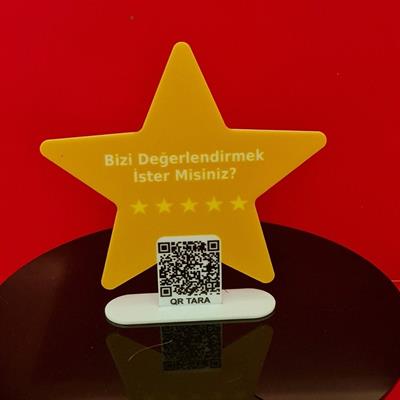 Star Form Google Review QR Stand - Plexiglass Review Board