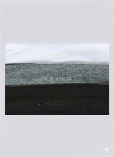 AFRİ SPORT 3lü Set | Beyaz, Gri, Siyah Spor Saç Bandı / Ter Tutucu Bandana (Unisex)
