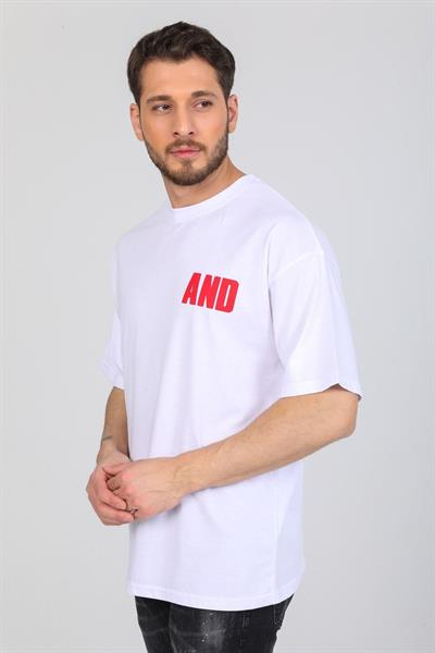 Oversize And Yazılı Beyaz T-shirt