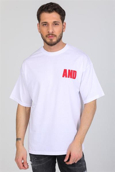 Oversize And Yazılı Beyaz T-shirt