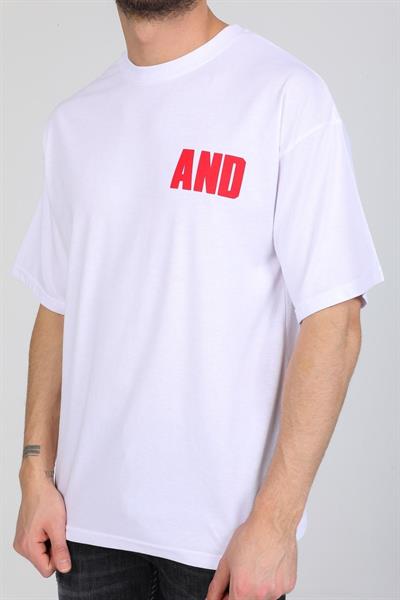 Oversize And Yazılı Beyaz T-shirt