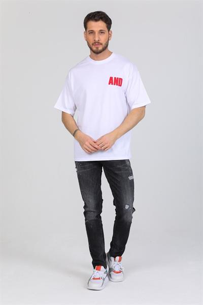 Oversize And Yazılı Beyaz T-shirt