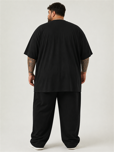 Battal Beden Oversize Siyah Basic T-Shirt – Rahat Kalıp %100 Pamuk Erkek Tişört
