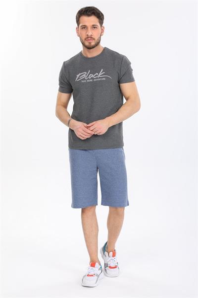 Black Yazılı Antrasit T-shirt