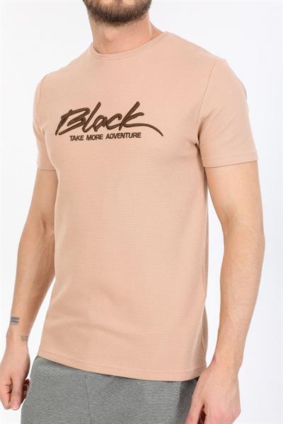Black Yazılı Füme T-shirt