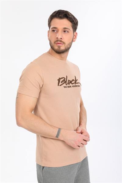 Black Yazılı Füme T-shirt