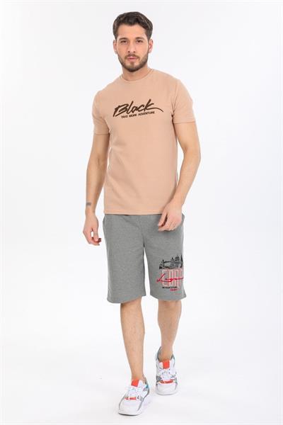 Black Yazılı Füme T-shirt
