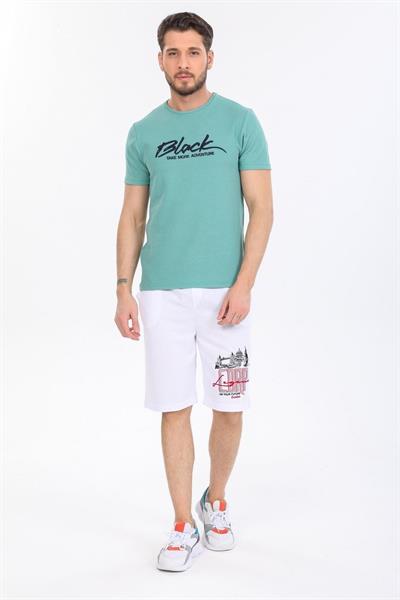 Black Yazılı Mavi T-shirt
