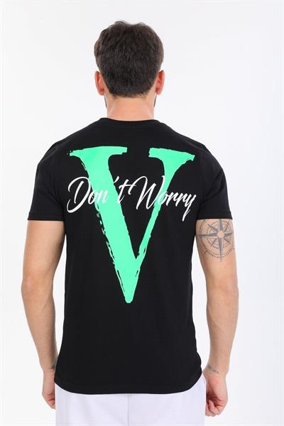 Dont Worry Yazılı Siyah T-shirt