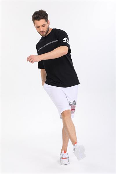 Oversize Freedom Baskılı Siyah T-shirt