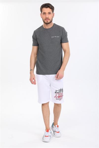 Just Be Cool Yazılı Gri T-shirt