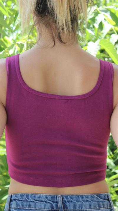Kadın Bordo Basic Ribana Atlet Crop – Likralı Spor Üst