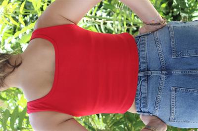 Kadın Kırmızı Basic Ribana Atlet Crop – Likralı Spor Üst