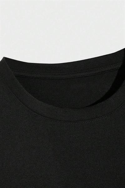 Moon Thief Baskılı Oversize Siyah Tişört