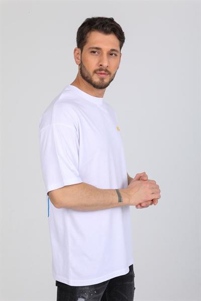 Oversize New Age Yazılı Beyaz T-shirt