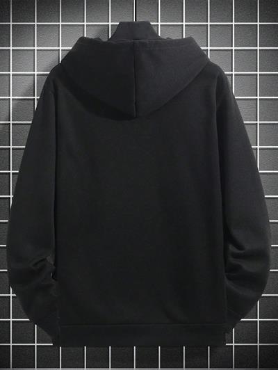 Oversize Geniş Kesim Uzun Kollu Kapüşonlu Sweatshirt – Siyah Hoodie Ghost Mask Baskılı