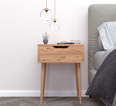 Atlas Tek Çekmeceli Atlantik Çam Komodin