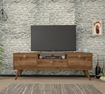 Penta  Ahşap Ayaklı Ceviz 140 cm Tv Sehpası