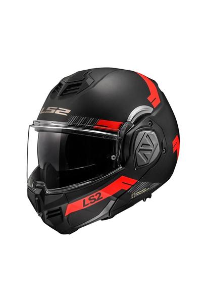 Advant Bend Mat Siyah - Kırmızı Çene Açılır Kask