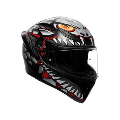 Agv K1 S E2206 Lyzard Matt Black Grey Red Kapalı Kask
