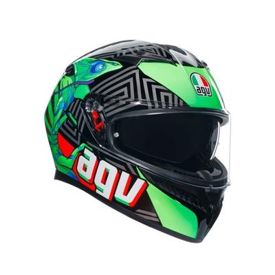 Agv K3 Kamaleon Black Red Green Kapalı Kask