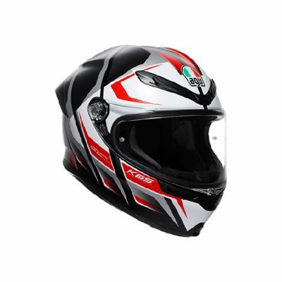 AGV KASK/K6 S MPLK KARVE MAT BLACK WHİTE RED CONFİGURATİON