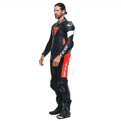 Dainese Tosa Leather Suit Perf. Black Flu Red White Tulum