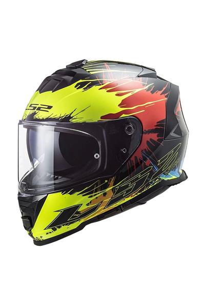 Storm 2 Drop Siyah-sarı-kırmızı Kask