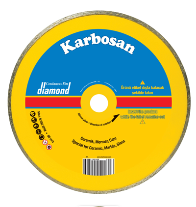 KARBOSAN 115 x 1,8 x 22 mm Sürekli Tip Fayans ve Granit Elmas Kesici - Profesyonel Seramik, Porselen ve Doğal Taşlar İçin Hassas ve Pürüzsüz Kesim Diski
